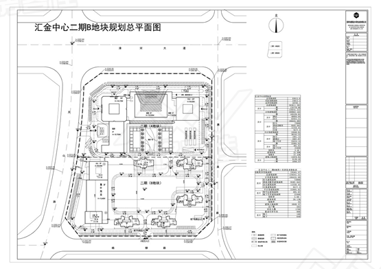 汇金中心二期B地块规划总平图 汇金中心二期B地块规划总平图