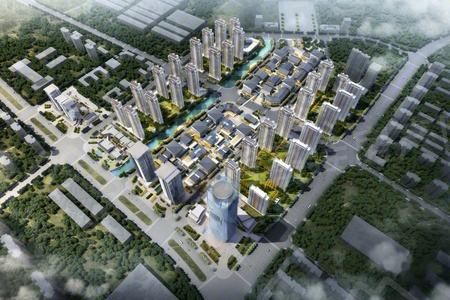 龙山中央商务区效果鸟瞰图 龙山中央商务区效果鸟瞰图